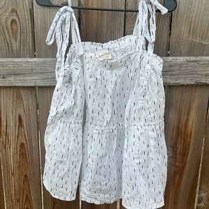 White with pattern, baby doll top